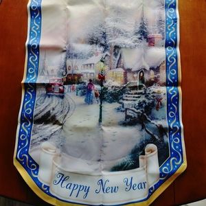 Thomas Kinkade Happy New Year Flag